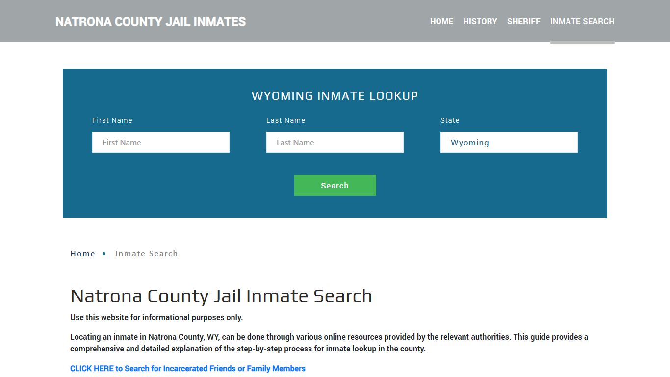 Natrona County, WY Detainee Lookup