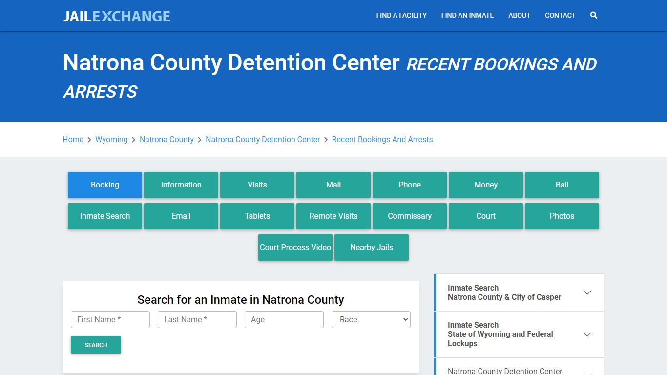 Natrona County Detention Center Recent Bookings And Arrests - Jail Exchange