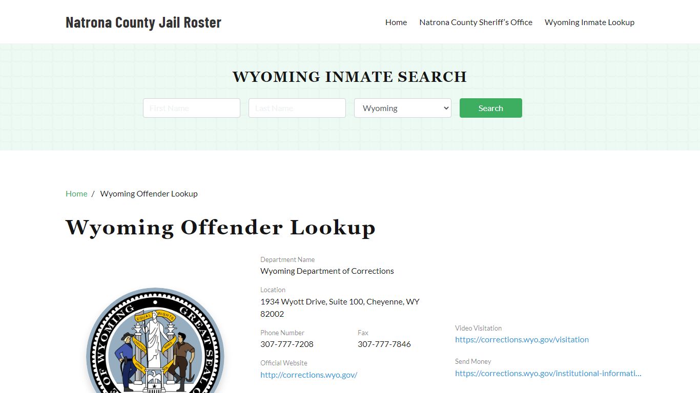 Wyoming Inmate Search, Jail Rosters - Natrona County Jail