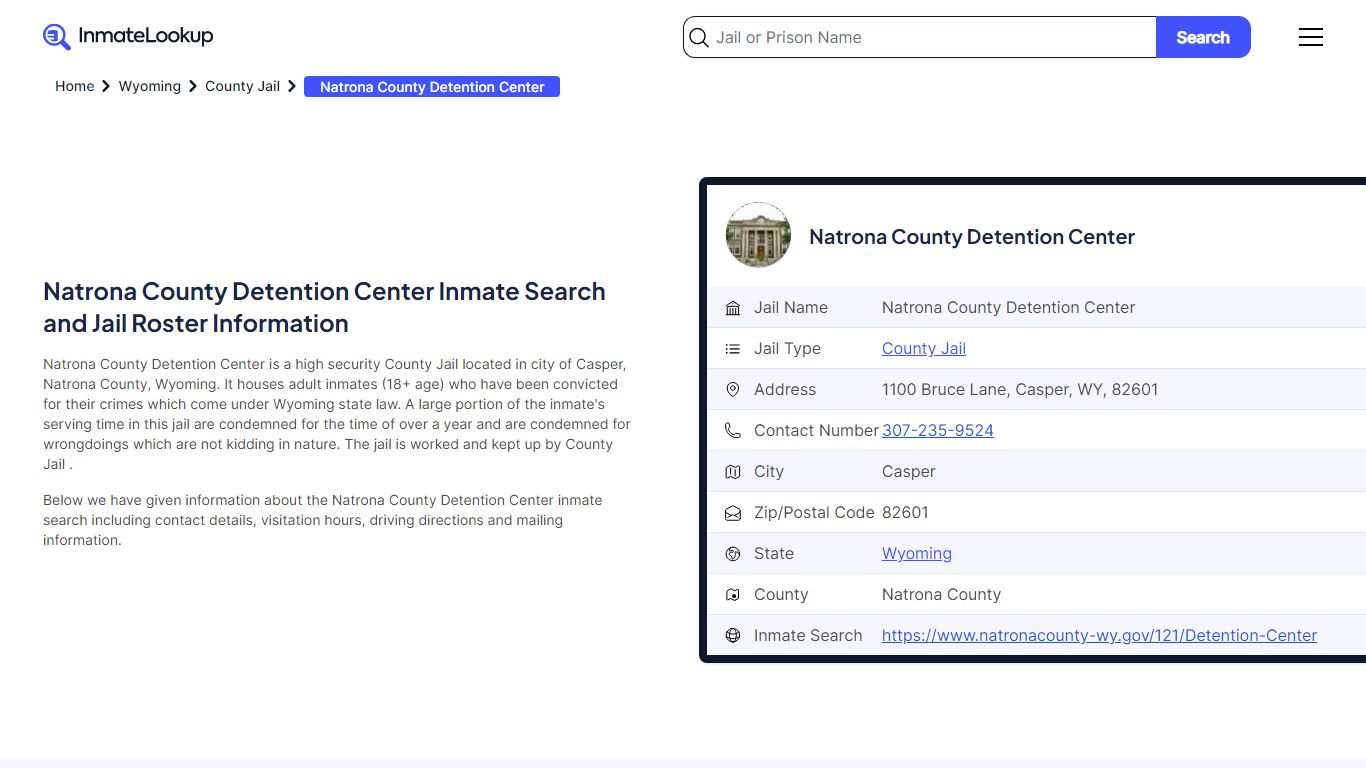 Natrona County Detention Center Inmate Search, Jail Roster, Bookings ...
